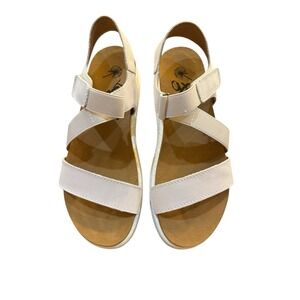 OTBT Sierra Wedge Sandals Platform Leather White Comfortable Women's 8M